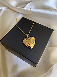 Gold kapaklı çelik kolye