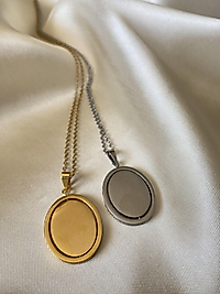 Çift Oval Çelik kolye