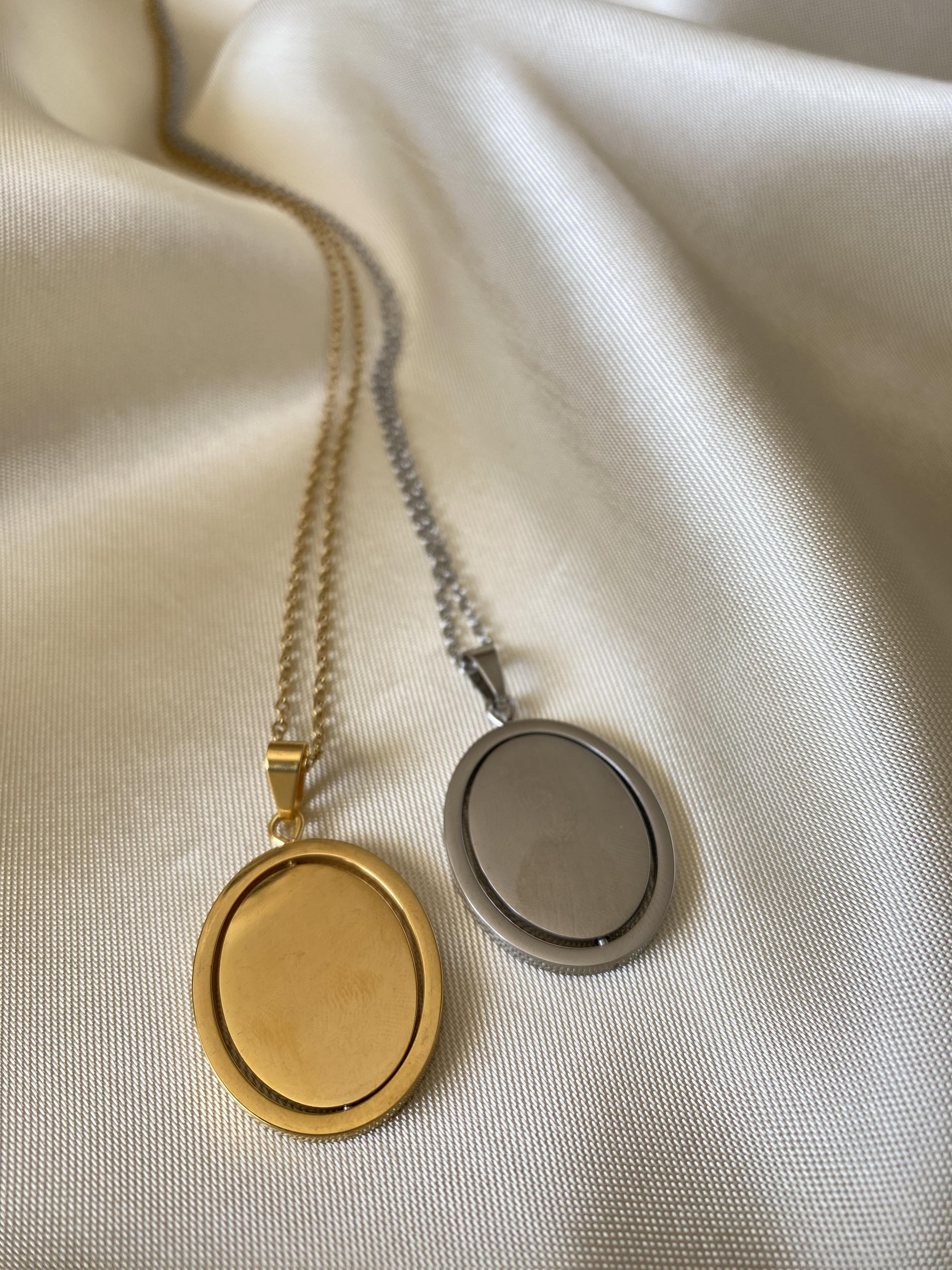 Çift Oval Çelik kolye