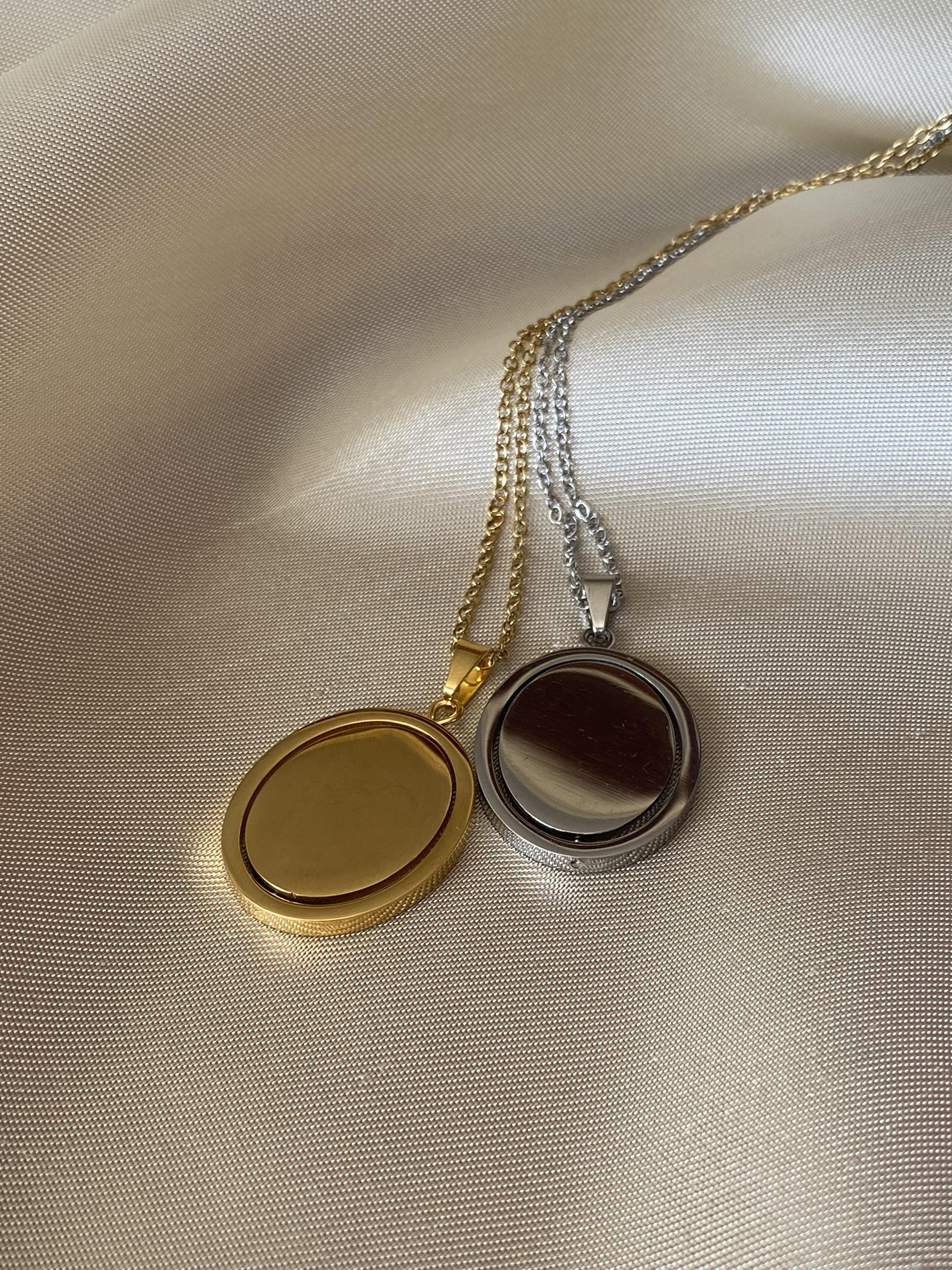 Çift Oval Çelik kolye