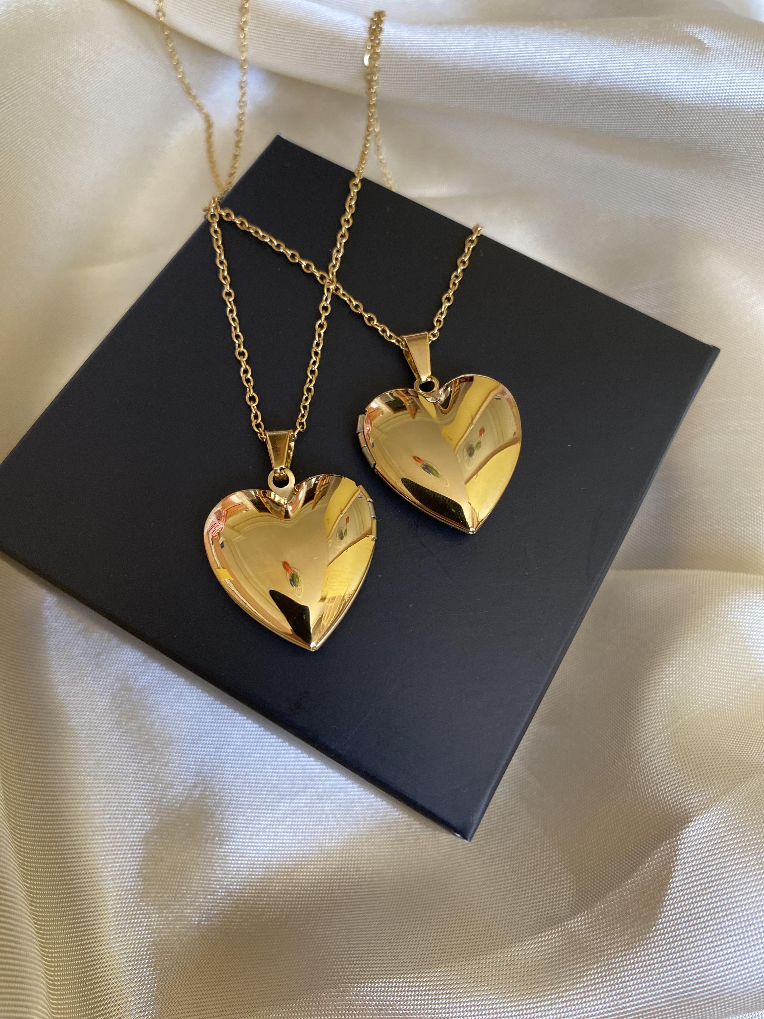 Çift kalp çelik kolye