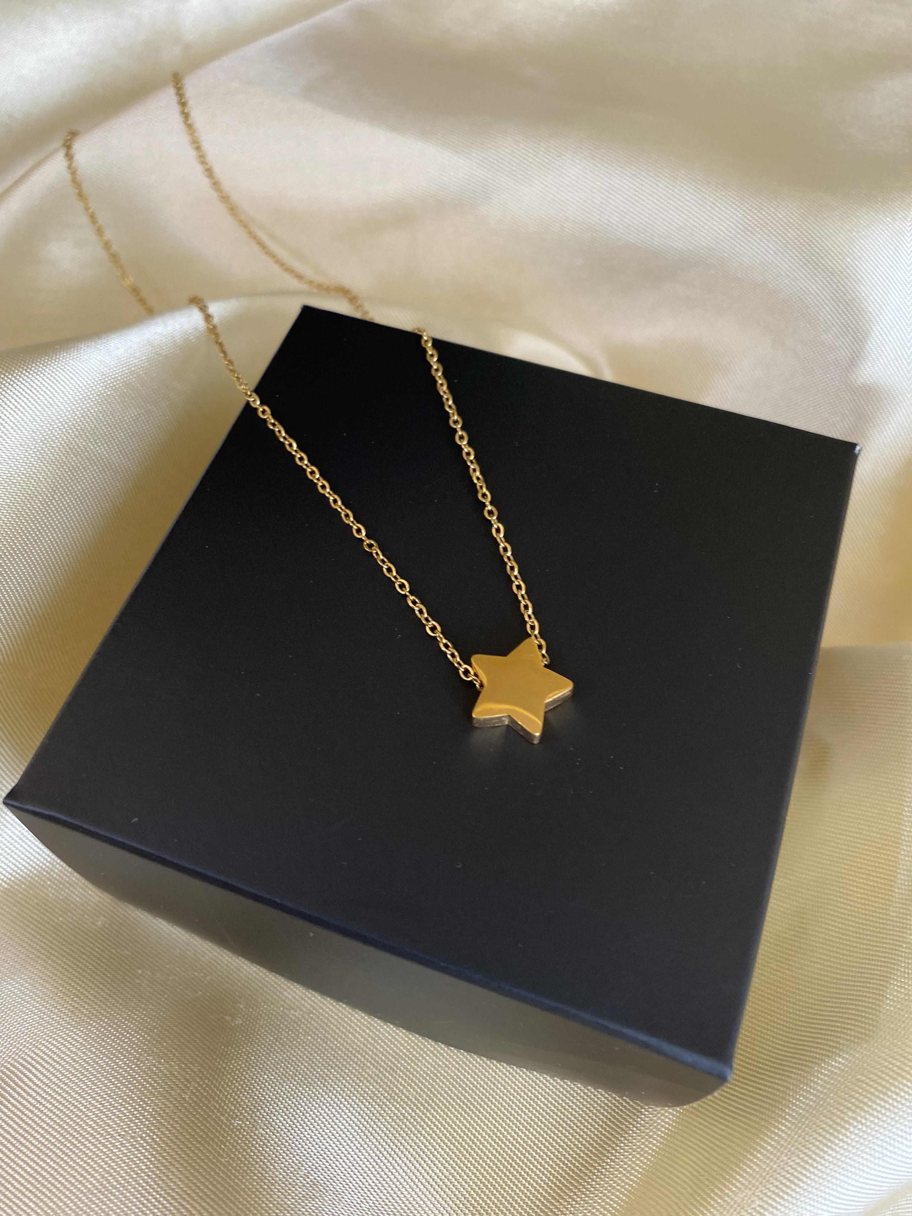 Gold yıldız çelik kolye
