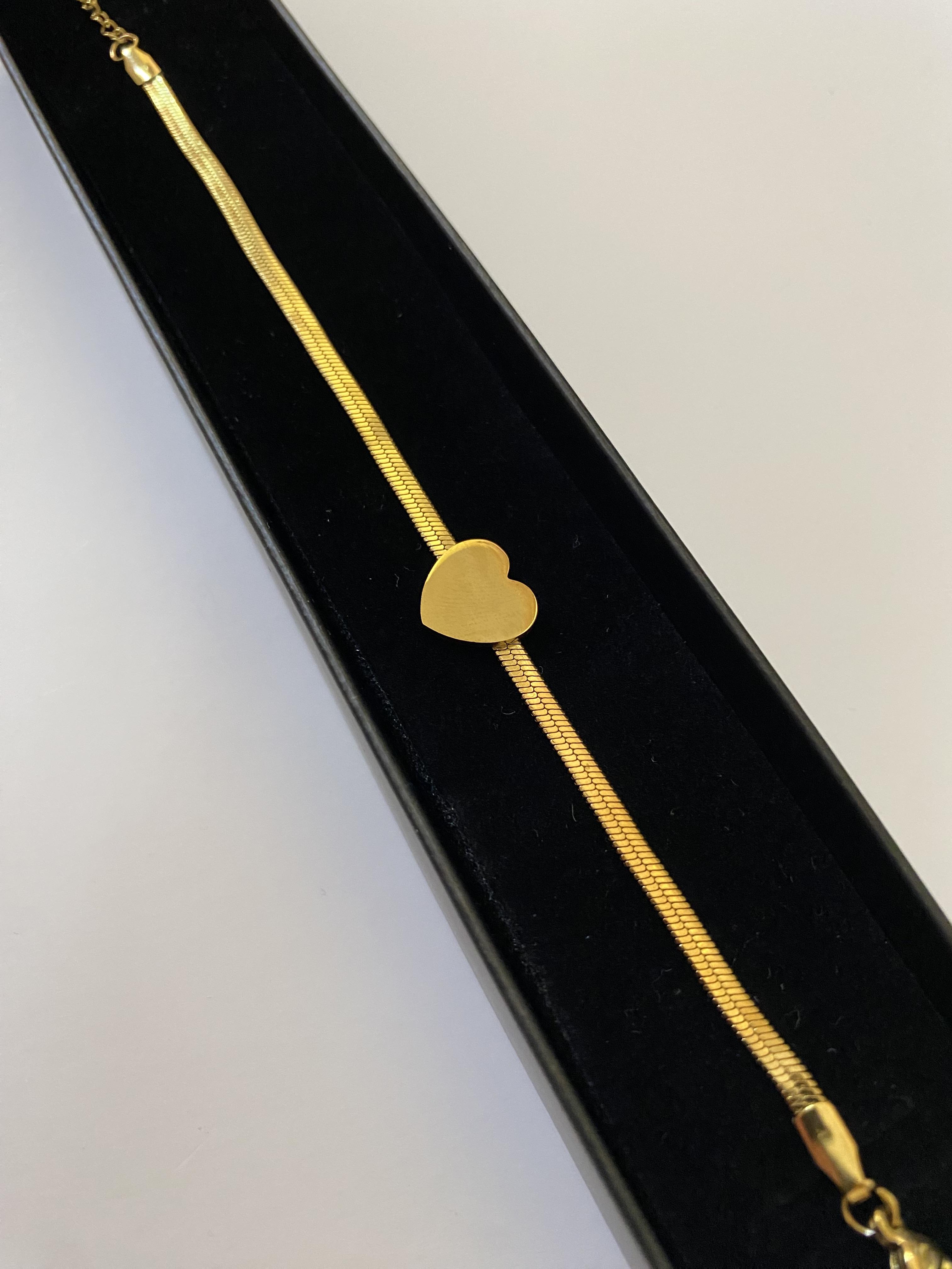 Gold kalp çelik bileklik